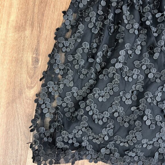 NEW Theory Black Petal Feathered Texture Party Dress Sz 00 - Picture 2 of 15